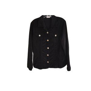 Women's Chico's Black Corduroy Jacket M (Chico's size 1)